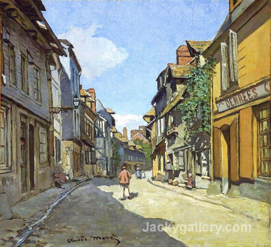 The La Rue Bavolle at Honfleur by Claude Monet paintings reproduction